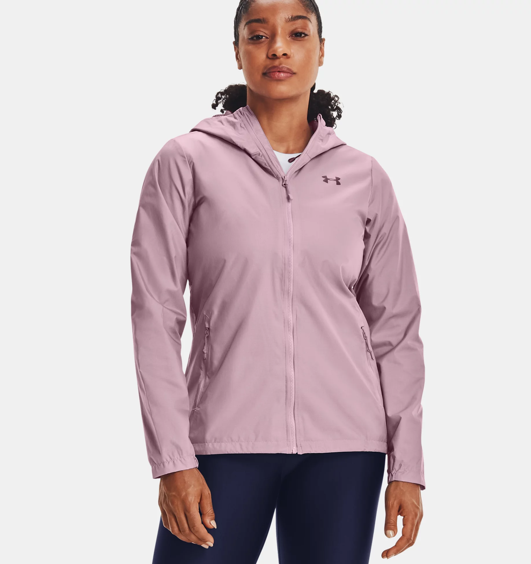 UNDER ARMOUR WOMEN'S FOREFRONT RAIN JACKET ROSE - Freedom Outdoor